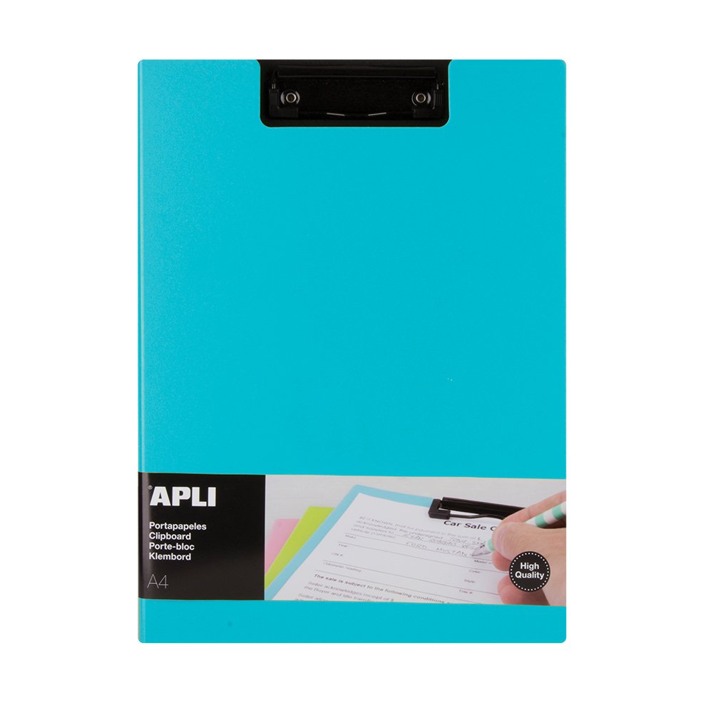 Clipboard Apli A4 PP cu clapa albastru deschis, clip metalic, rezistent Clipboard Apli A4 PP cu clapa albastru deschis, clip metalic, rezistent