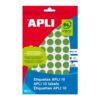 Etichete autoadezive Apli, verde, 19 mm, 320 etichete/blister