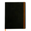 Notebook  A4+ Rhodiarama, 80 file, ivory dictando, negru