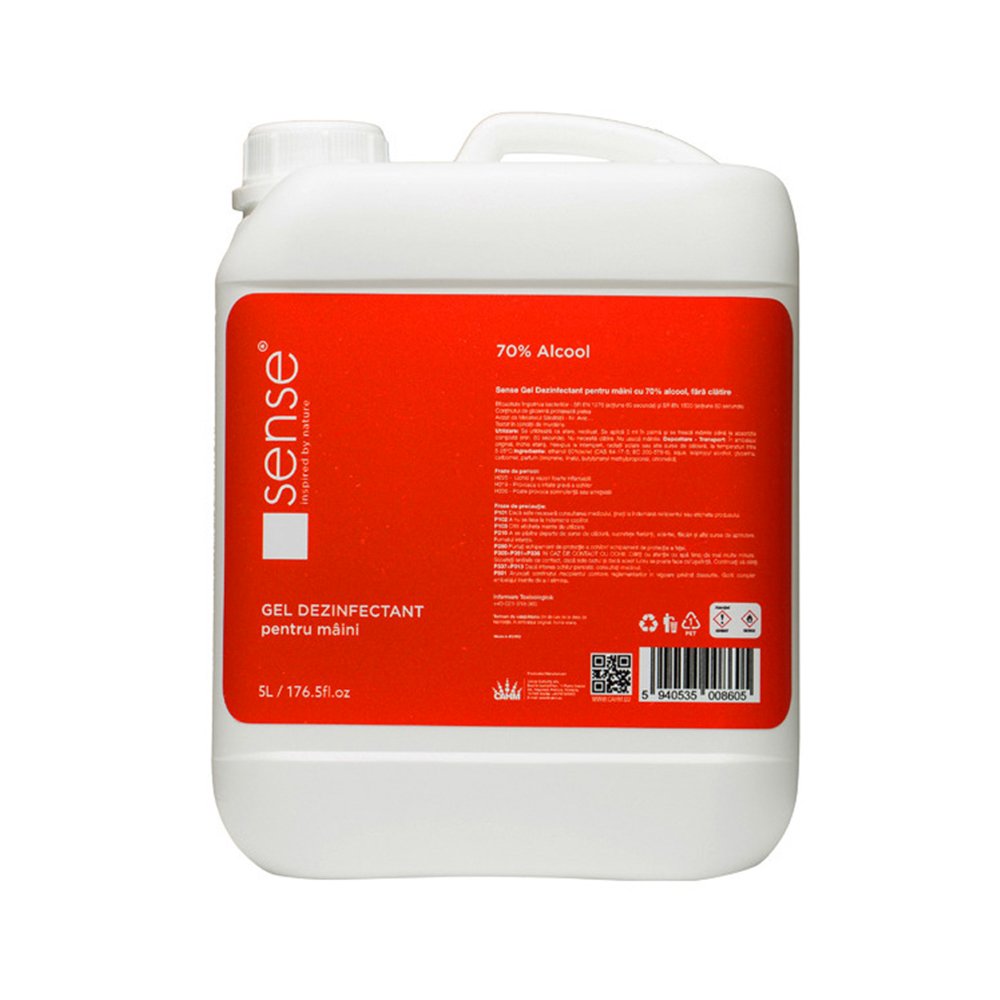 Gel dezinfectant pentru maini Sense, 70% alcool, bidon, 5 L Gel dezinfectant pentru maini Sense, 70% alcool, bidon, 5 L