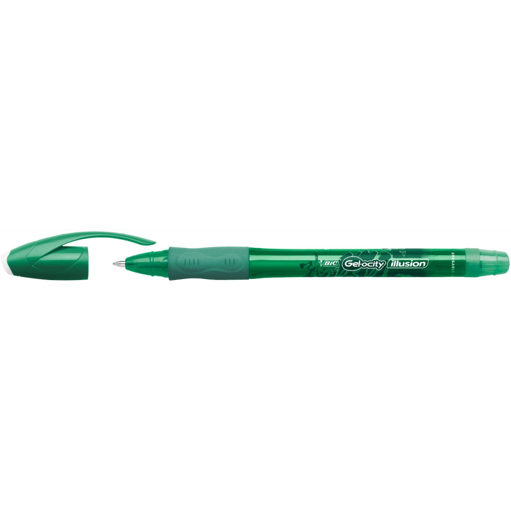 Roller cu gel BIC Gelocity Illusion, fara mecanism, 0.7mm, verde Roller cu gel BIC Gelocity Illusion, fara mecanism, 0.7mm, verde