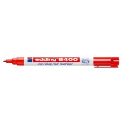 Marker permanent Edding 8400, pentru CD/DVD/BD, corp plastic, varf rotund, 0.75 mm, rosu