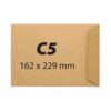 Plic C5, 162 x 229 mm ,kraft, banda silicon, 90 g/mp, 500 bucati/cutie