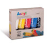 Tempera acrilica Morocolor Primo 75 ml, 5 culori de baza: alb, galben, rosu, albastru