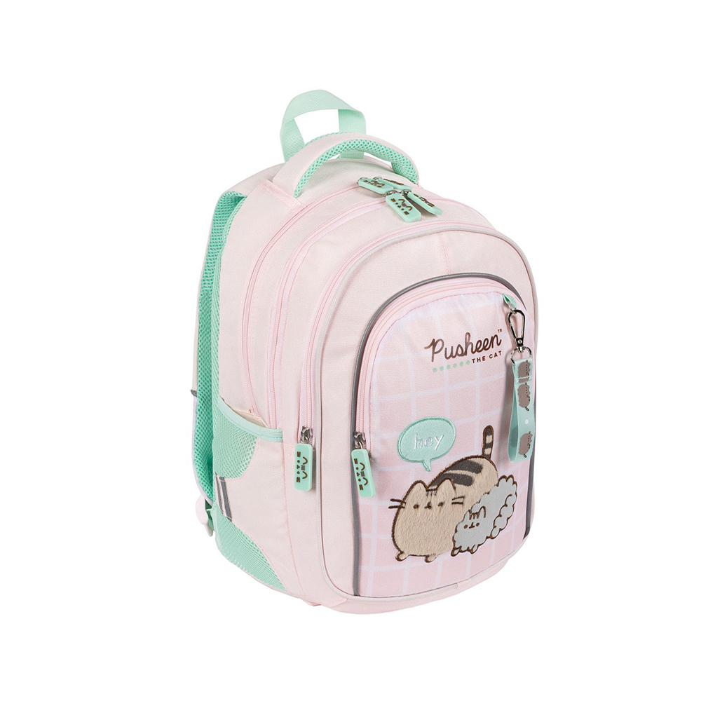 Ghiozdan Majewski Pusheen Roz, BP58, 4 compartimente, 40x28x18 cm, capacitate 22L Ghiozdan Majewski Pusheen Roz, BP58, 4 compartimente, 40x28x18 cm, capacitate 22L
