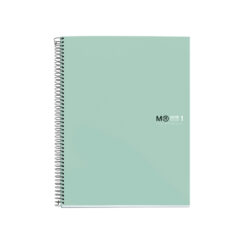 Caiet cu spira  Miquelrius Original, A4, matematica, 80 file, coperta cu tratament antiviral si antibacterian, aqua