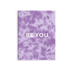 Caiet cu spira Miquelrius TIE DYE, A4, dictando, 120 file, coperta cu tratament antiviral si antibacterian, lavanda