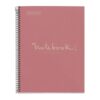 Caiet reciclat Miquelrius ECOPINK Emotions, cu spira, A4, matematica, 80 file, roz