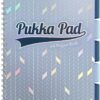 Caiet cu spira si separatoare A4 Pukka Pads PB Glee dictando 200 pag albastru deschis