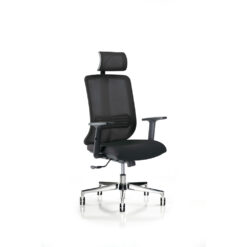 Scaun Vertigo, cu tetiera, stofa, negru
