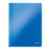 Caiet de birou Leitz WOW, PP, A4, cu spira, dictando,albastru metalizat