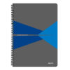 Caiet de birou Leitz Office, PP, A4, cu spira, matematica, albastru Caiet de birou Leitz Office, PP, A4, cu spira, matematica, albastru