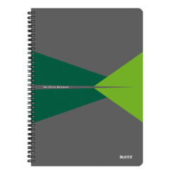 Caiet de birou Leitz Office, PP, A4, cu spira, dictando, verde