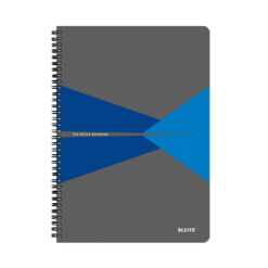 Caiet de birou Leitz Office, PP, A5, cu spira, matematica, albastru