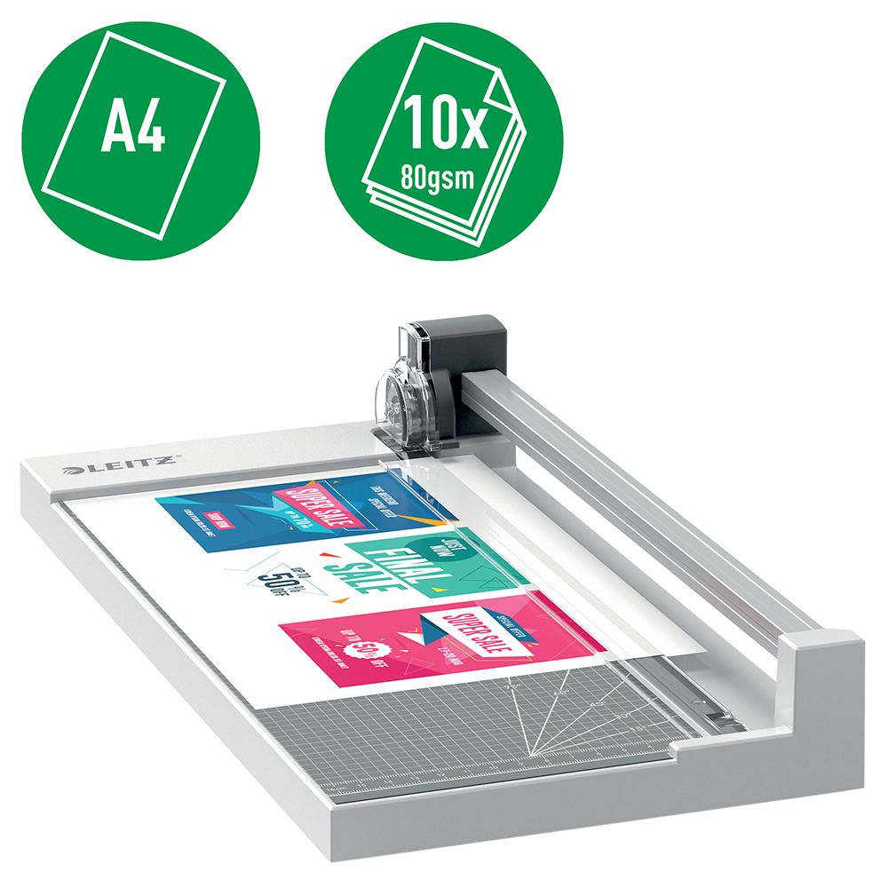 Trimmer Leitz Home Office Precision, A4, 10 coli, gri Trimmer Leitz Home Office Precision, A4, 10 coli, gri