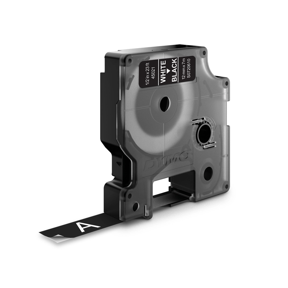 Banda Dymo, D1, 12mm x 7m, alb/negru Banda Dymo, D1, 12mm x 7m, alb/negru