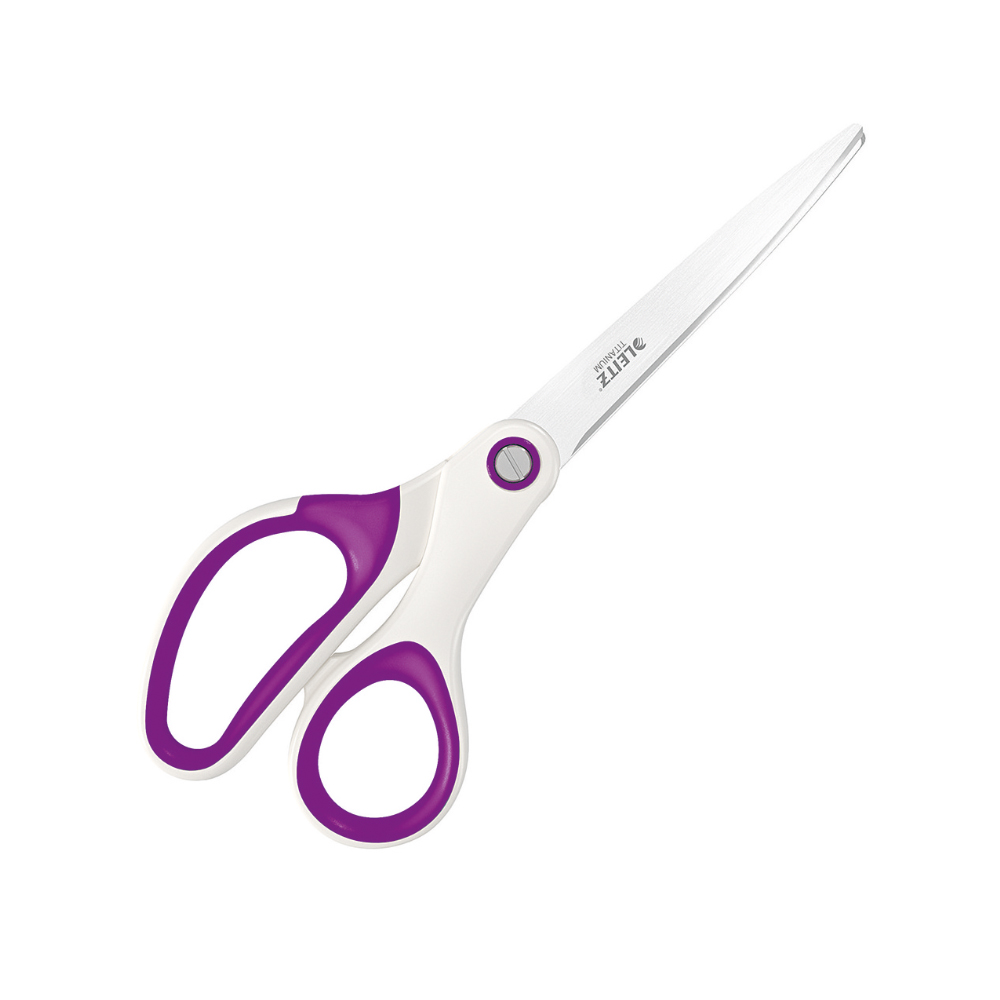 Foarfece pentru birou Leitz WOW Titanium, 20.5 cm, mov Foarfece pentru birou Leitz WOW Titanium, 20.5 cm, mov
