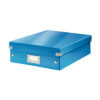 Cutie depozitare Leitz WOW Click & Store Organizer, carton laminat, medie, usor de asamblat, albastru Cutie depozitare Leitz WOW Click & Store Organizer, carton laminat, medie, usor de asamblat, albastru