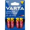 Baterii Varta Longlife Max Power, LR6, AA, alcaline, 1.5 V, 4 bucati/set