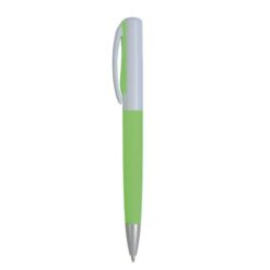 Plastic twist pen with rubberised coloured grip