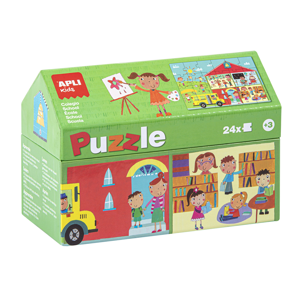 Puzzle casuta Apli, 24 piese, tema Scoala Puzzle casuta Apli, 24 piese, tema Scoala