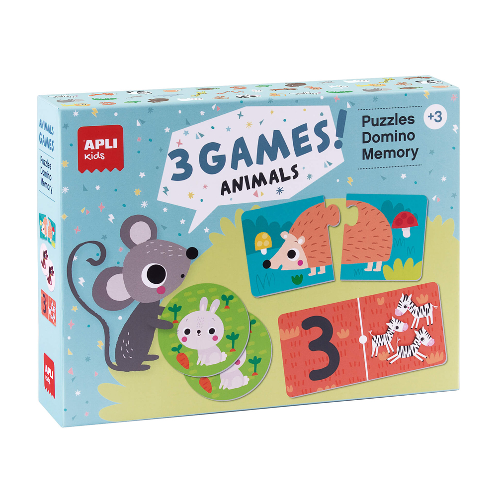Set 3 jocuri Apli, 1 puzzle, 24 piese, 1 domino, 36 piese, 1j joc Set 3 jocuri Apli, 1 puzzle, 24 piese, 1 domino, 36 piese, 1j joc