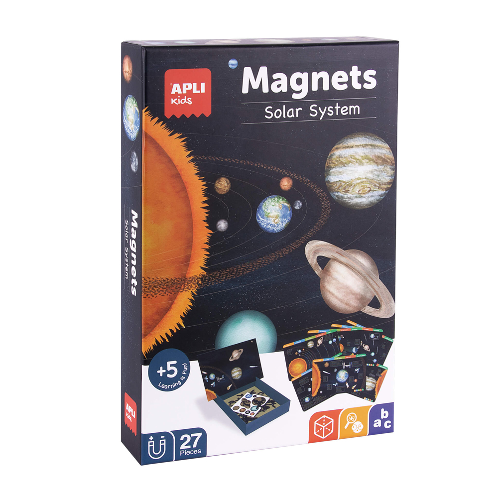 Set magnetic Apli, Sistemul Solar, 28x18 cm, 27 magneti Set magnetic Apli, Sistemul Solar, 28x18 cm, 27 magneti