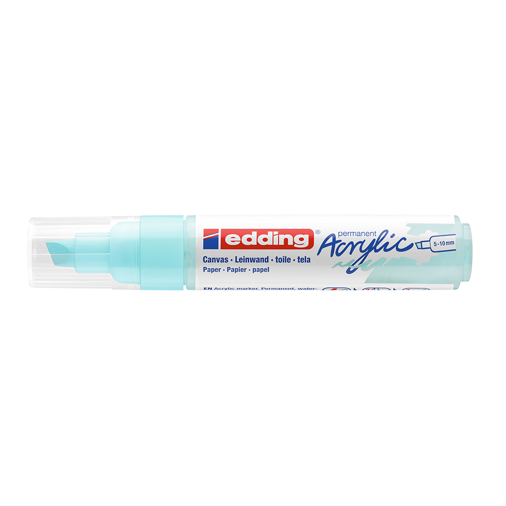 Marker acrilic, Edding 5000, varf tesit 5-10 mm, albastru pastel Marker acrilic, Edding 5000, varf tesit 5-10 mm, albastru pastel