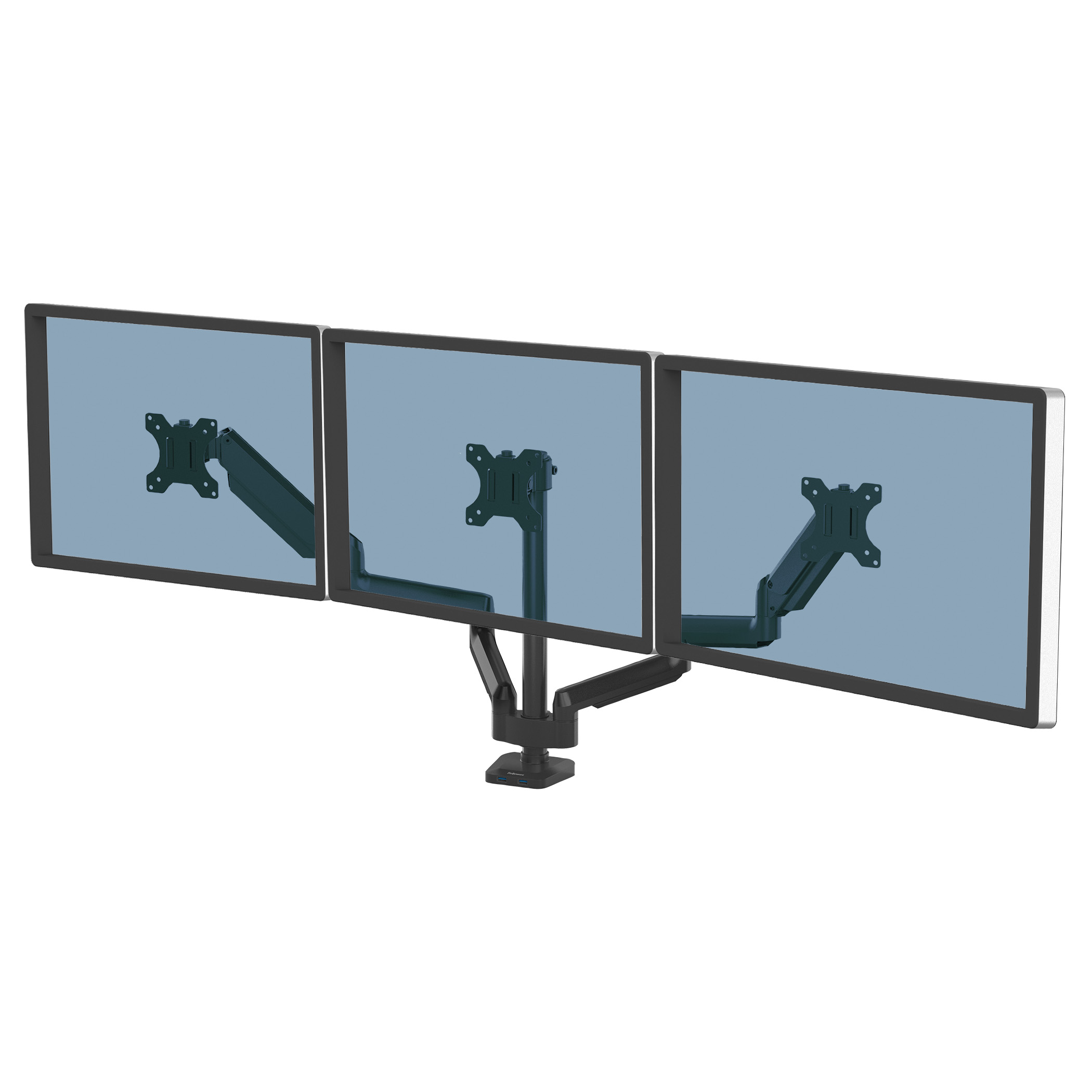 Brat pentru monitor Fellowes Platinum, orizontal, triplu, negru Brat pentru monitor Fellowes Platinum, orizontal, triplu, negru