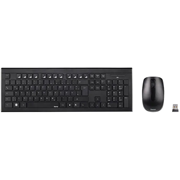Kit tastatura si mouse Wireless HAMA Cortino, USB, Layout RO, negru Kit tastatura si mouse Wireless HAMA Cortino, USB, Layout RO, negru