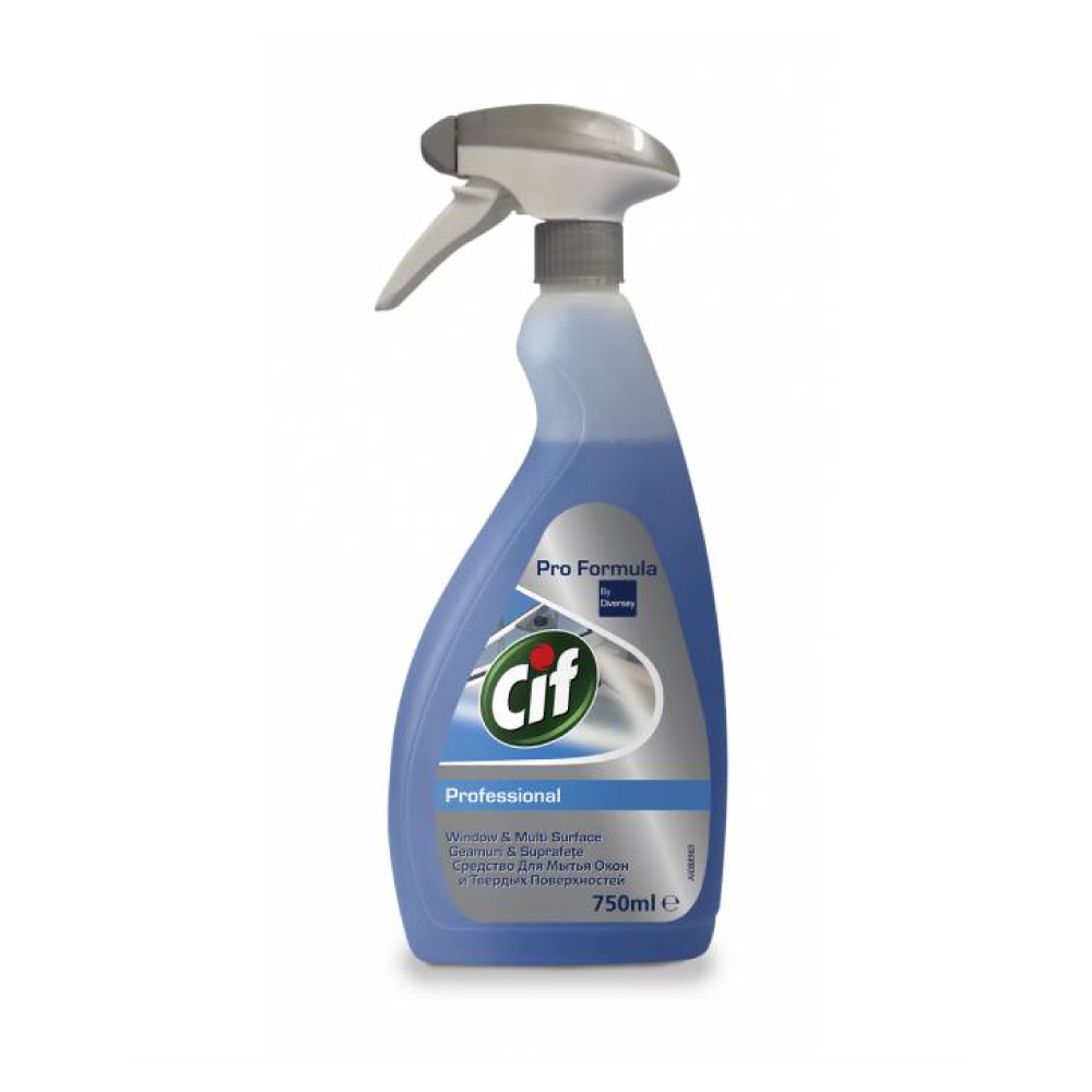 Detergent profesional Cif pentru geamuri si suprafete, 750 ml Detergent profesional Cif pentru geamuri si suprafete, 750 ml