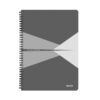 Caiet de birou Leitz Office, PP, A5, cu spira, matematica, gri