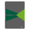 Caiet de birou Leitz Office, carton, A4, cu spira, matematica, verde