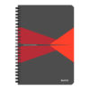 Caiet de birou Leitz Office, carton, A5, cu spira, matematica, rosu