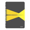 Caiet de birou Leitz Office, carton, A5, cu spira, dictando, galben