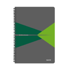 Caiet de birou Leitz Office, carton, A5, cu spira, dictando, verde