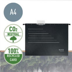 Dosar suspendabil Leitz Alpha Recycle, carton reciclat, A4, negru