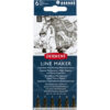 Liner DERWENT Profesional, 0.0.5 - 0.8 mm, 6 bucati, negru Liner DERWENT Profesional, 0.0.5 - 0.8 mm, 6 bucati, negru