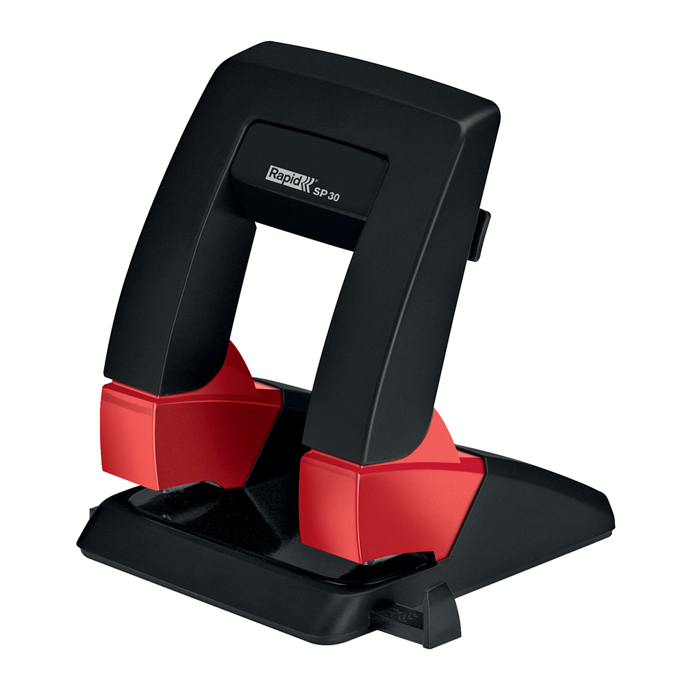 Perforator metalic Rapid Supreme SP30 PressLess, 30 coli, cutie, negru Perforator metalic Rapid Supreme SP30 PressLess, 30 coli, cutie, negru