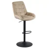 Scaun de bar reglabil din catifea ABS 145 bej