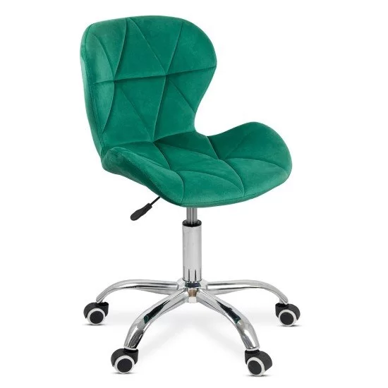 Scaun de birou din catifea rotativ OFF 334 verde Scaun de birou din catifea rotativ OFF 334 verde