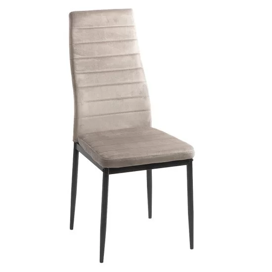 Scaun de bucatarie din catifea si cadru negru BUC 263V bej Scaun de bucatarie din catifea si cadru negru BUC 263V bej