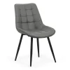 Scaun de bucatarie din piele ecologica si cadru metalic negru BUC 206P gri