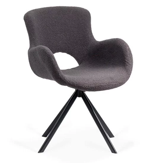 Scaun living rotativ cu sezut textil si cadru metalic BUC 0221 gri Scaun living rotativ cu sezut textil si cadru metalic BUC 0221 gri
