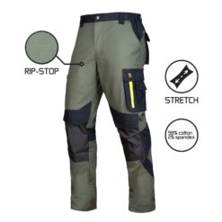 PANTALONI ULTRATECH RIP-STOP STRETCH VERZI CU TALIE