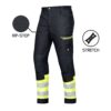 PANTALONI MEGAWORK RIP-STOP STRETCH NEGRI CU TALIE
