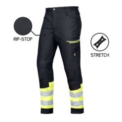 PANTALONI MEGAWORK RIP-STOP STRETCH NEGRI CU TALIE