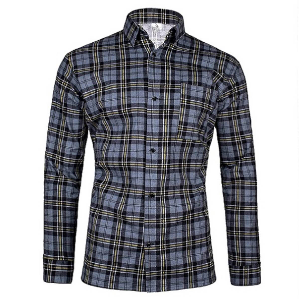 CĂMAȘĂ DE FLANELĂ ÎN CAROURI GRI CĂMAȘĂ DE FLANELĂ ÎN CAROURI GRI