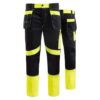 PANTALONI PROMONTER 260 TALIE NEGRU ȘI GALBEN HV