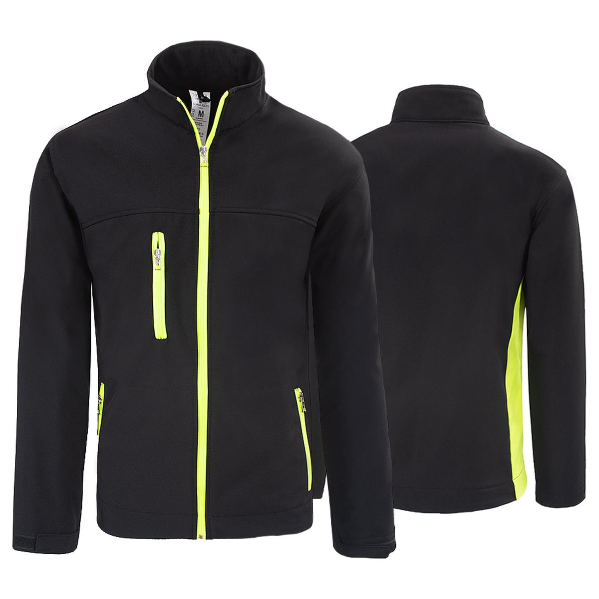 JACHETĂ SOFTSHELL NEGRU ȘI GALBEN JACHETĂ SOFTSHELL NEGRU ȘI GALBEN